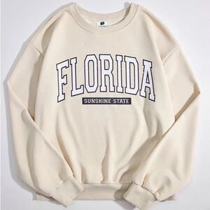 SHEIN | Florida Sunshine State Printed Graphic Crewneck Sweater